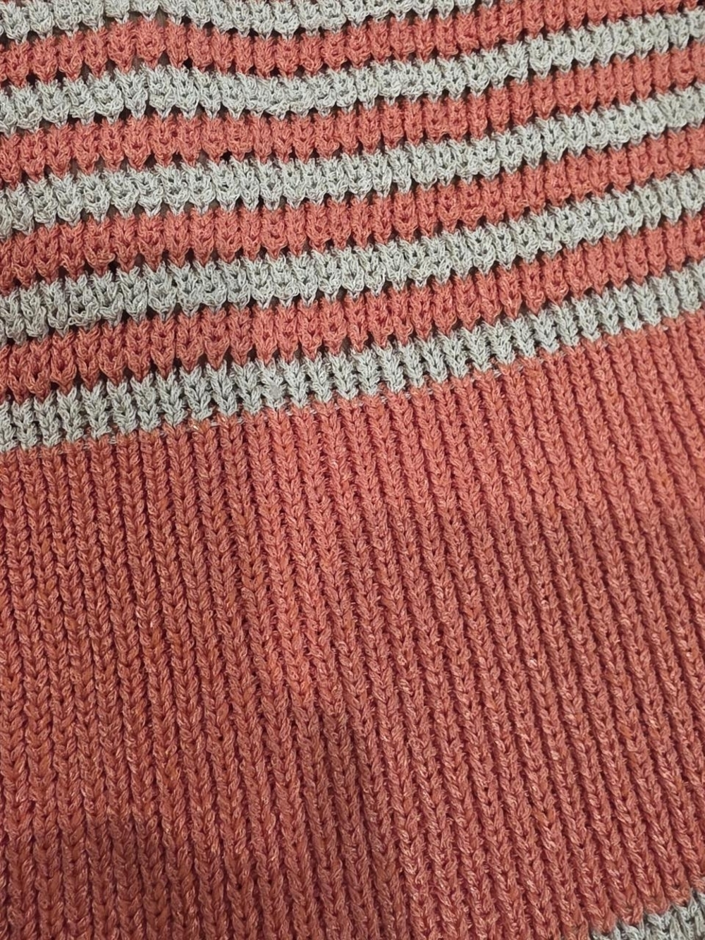 New York & Company Coral and Cream Striped Sleeveless Midi Dress - Picture 5 of 5